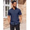 imageCOOFANDY Mens Wrinkle Free Dress Shirt Polka Dot Short Sleeve Button Down Business Casual ShirtsNavy Blueanchor