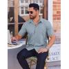 imageCOOFANDY Mens Wrinkle Free Dress Shirt Polka Dot Short Sleeve Button Down Business Casual ShirtsNavy Blueanchor