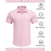 imageCOOFANDY Mens Wrinkle Free Dress Shirt Polka Dot Short Sleeve Button Down Business Casual ShirtsPinksymbol