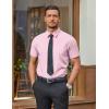 imageCOOFANDY Mens Wrinkle Free Dress Shirt Polka Dot Short Sleeve Button Down Business Casual ShirtsPinksymbol