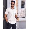 imageCOOFANDY Mens Wrinkle Free Dress Shirt Polka Dot Short Sleeve Button Down Business Casual ShirtsWhitetriangle