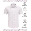 imageCOOFANDY Mens Wrinkle Free Dress Shirt Polka Dot Short Sleeve Button Down Business Casual ShirtsWhitetriangle