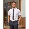 imageCOOFANDY Mens Wrinkle Free Dress Shirt Polka Dot Short Sleeve Button Down Business Casual ShirtsWhitetriangle