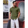 imageCOOFANDY Mens Wrinkle Free Shirts 2025 Short Sleeve Casual Button Down Summer Dress ShirtsArmy Green