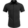 imageCOOFANDY Mens Wrinkle Free Shirts 2025 Short Sleeve Casual Button Down Summer Dress ShirtsBlack