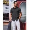 imageCOOFANDY Mens Wrinkle Free Shirts 2025 Short Sleeve Casual Button Down Summer Dress ShirtsBlack