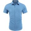 imageCOOFANDY Mens Wrinkle Free Shirts 2025 Short Sleeve Casual Button Down Summer Dress ShirtsBlue