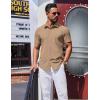 imageCOOFANDY Mens Wrinkle Free Shirts 2025 Short Sleeve Casual Button Down Summer Dress ShirtsCamel