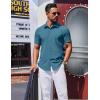 imageCOOFANDY Mens Wrinkle Free Shirts 2025 Short Sleeve Casual Button Down Summer Dress ShirtsDeep Blue