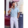 imageCOOFANDY Mens Wrinkle Free Shirts 2025 Short Sleeve Casual Button Down Summer Dress ShirtsLight Blue