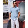 imageCOOFANDY Mens Wrinkle Free Shirts 2025 Short Sleeve Casual Button Down Summer Dress ShirtsLight Blue