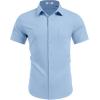 imageCOOFANDY Mens Wrinkle Free Shirts 2025 Short Sleeve Casual Button Down Summer Dress ShirtsLight Blue