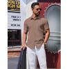 imageCOOFANDY Mens Wrinkle Free Shirts 2025 Short Sleeve Casual Button Down Summer Dress ShirtsLight Brown