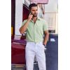 imageCOOFANDY Mens Wrinkle Free Shirts 2025 Short Sleeve Casual Button Down Summer Dress ShirtsLight Green