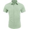 imageCOOFANDY Mens Wrinkle Free Shirts 2025 Short Sleeve Casual Button Down Summer Dress ShirtsLight Green