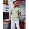 imageCOOFANDY Mens Wrinkle Free Shirts 2025 Short Sleeve Casual Button Down Summer Dress ShirtsLight Green