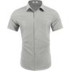 imageCOOFANDY Mens Wrinkle Free Shirts 2025 Short Sleeve Casual Button Down Summer Dress ShirtsLight Grey