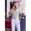imageCOOFANDY Mens Wrinkle Free Shirts 2025 Short Sleeve Casual Button Down Summer Dress ShirtsLight Grey