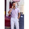 imageCOOFANDY Mens Wrinkle Free Shirts 2025 Short Sleeve Casual Button Down Summer Dress ShirtsLilac