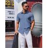 imageCOOFANDY Mens Wrinkle Free Shirts 2025 Short Sleeve Casual Button Down Summer Dress ShirtsNavy