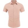 imageCOOFANDY Mens Wrinkle Free Shirts 2025 Short Sleeve Casual Button Down Summer Dress ShirtsOrangepink