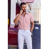 imageCOOFANDY Mens Wrinkle Free Shirts 2025 Short Sleeve Casual Button Down Summer Dress ShirtsPink