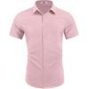 imageCOOFANDY Mens Wrinkle Free Shirts 2025 Short Sleeve Casual Button Down Summer Dress ShirtsPink