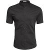 imageCOOFANDY Muscle Fit Dress Shirts for Men Banded Collar Casual Button Down ShirtsBlack