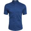 imageCOOFANDY Muscle Fit Dress Shirts for Men Banded Collar Casual Button Down ShirtsBlue