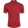imageCOOFANDY Muscle Fit Dress Shirts for Men Banded Collar Casual Button Down ShirtsBright Red