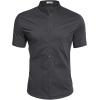 imageCOOFANDY Muscle Fit Dress Shirts for Men Banded Collar Casual Button Down ShirtsDark Grey