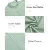 imageCOOFANDY Muscle Fit Dress Shirts for Men Banded Collar Casual Button Down ShirtsLight Green