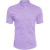 imageCOOFANDY Muscle Fit Dress Shirts for Men Banded Collar Casual Button Down ShirtsLilac