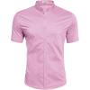 imageCOOFANDY Muscle Fit Dress Shirts for Men Banded Collar Casual Button Down ShirtsPink