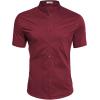 imageCOOFANDY Muscle Fit Dress Shirts for Men Banded Collar Casual Button Down ShirtsRed