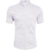 imageCOOFANDY Muscle Fit Dress Shirts for Men Banded Collar Casual Button Down ShirtsWhite