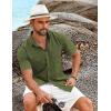 imageCOOFANDY Shirts for Men Short Sleeve Button Down Shirt Casual Summer Beach ShirtArmy Green