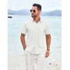 imageCOOFANDY Shirts for Men Short Sleeve Button Down Shirt Casual Summer Beach ShirtAwhite