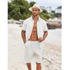 imageCOOFANDY Shirts for Men Short Sleeve Button Down Shirt Casual Summer Beach ShirtAwhite