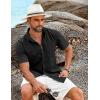 imageCOOFANDY Shirts for Men Short Sleeve Button Down Shirt Casual Summer Beach ShirtBlack