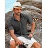 imageCOOFANDY Shirts for Men Short Sleeve Button Down Shirt Casual Summer Beach ShirtDark Grey