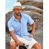 imageCOOFANDY Shirts for Men Short Sleeve Button Down Shirt Casual Summer Beach ShirtLight Blue