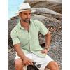imageCOOFANDY Shirts for Men Short Sleeve Button Down Shirt Casual Summer Beach ShirtLight Green