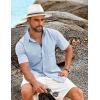 imageCOOFANDY Shirts for Men Short Sleeve Button Down Shirt Casual Summer Beach ShirtSky Blue