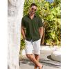 imageCOOFANDY Shirts for Men Short Sleeve Button Down Shirt Casual Summer Beach ShirtsArmy Green
