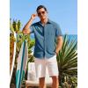 imageCOOFANDY Shirts for Men Short Sleeve Button Down Shirt Casual Summer Beach ShirtsDeep Blue