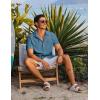 imageCOOFANDY Shirts for Men Short Sleeve Button Down Shirt Casual Summer Beach ShirtsDeep Blue