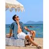 imageCOOFANDY Shirts for Men Short Sleeve Button Down Shirt Casual Summer Beach ShirtsDeep Blue