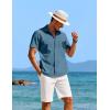 imageCOOFANDY Shirts for Men Short Sleeve Button Down Shirt Casual Summer Beach ShirtsDeep Blue