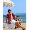 imageCOOFANDY Shirts for Men Short Sleeve Button Down Shirt Casual Summer Beach ShirtsWine Red